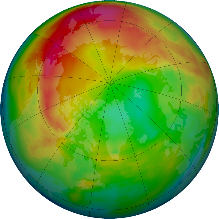 Arctic ozone map for 21 January 1986